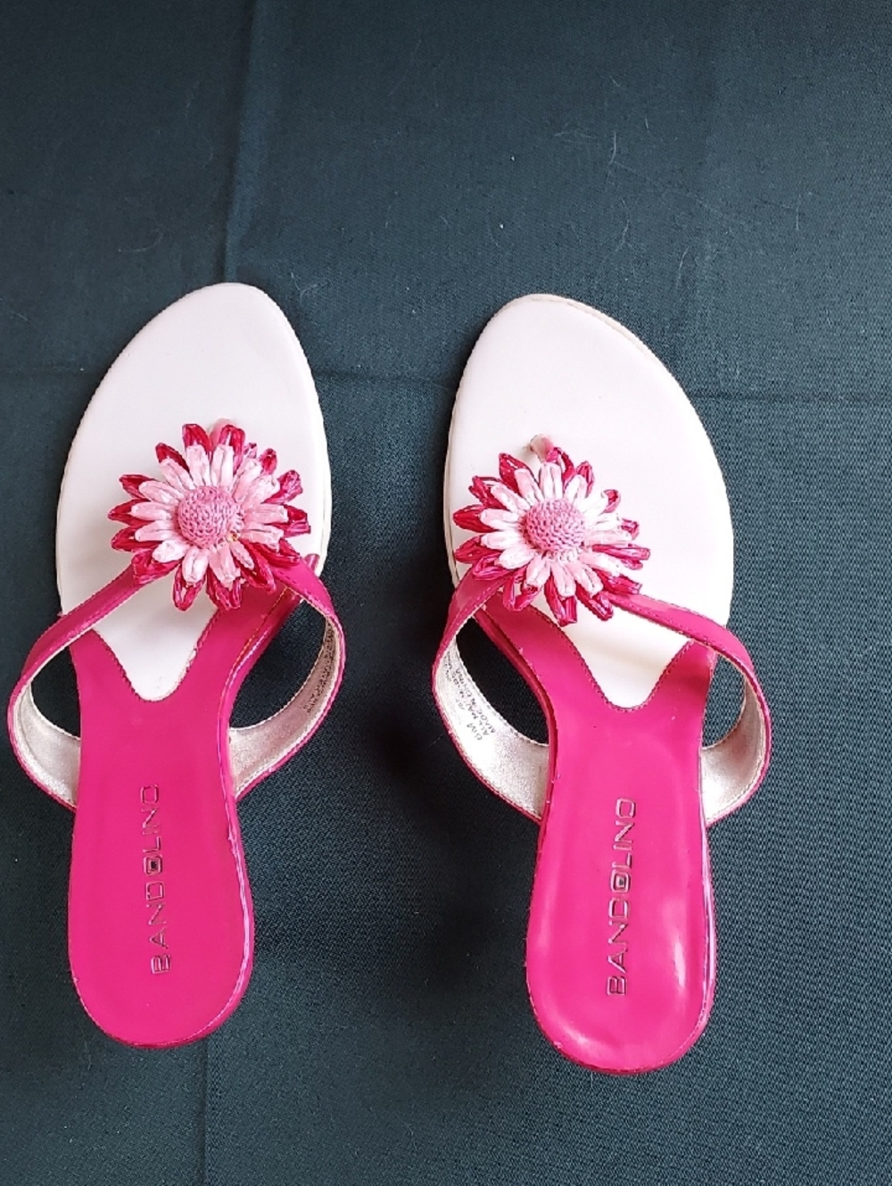 Bandolino Hot Pink Floral Slide Sandals for Women 8 M